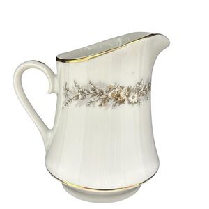 Vintage Bogucice Poland Creamer Porcelain Pitcher 1960s Floral Pattern